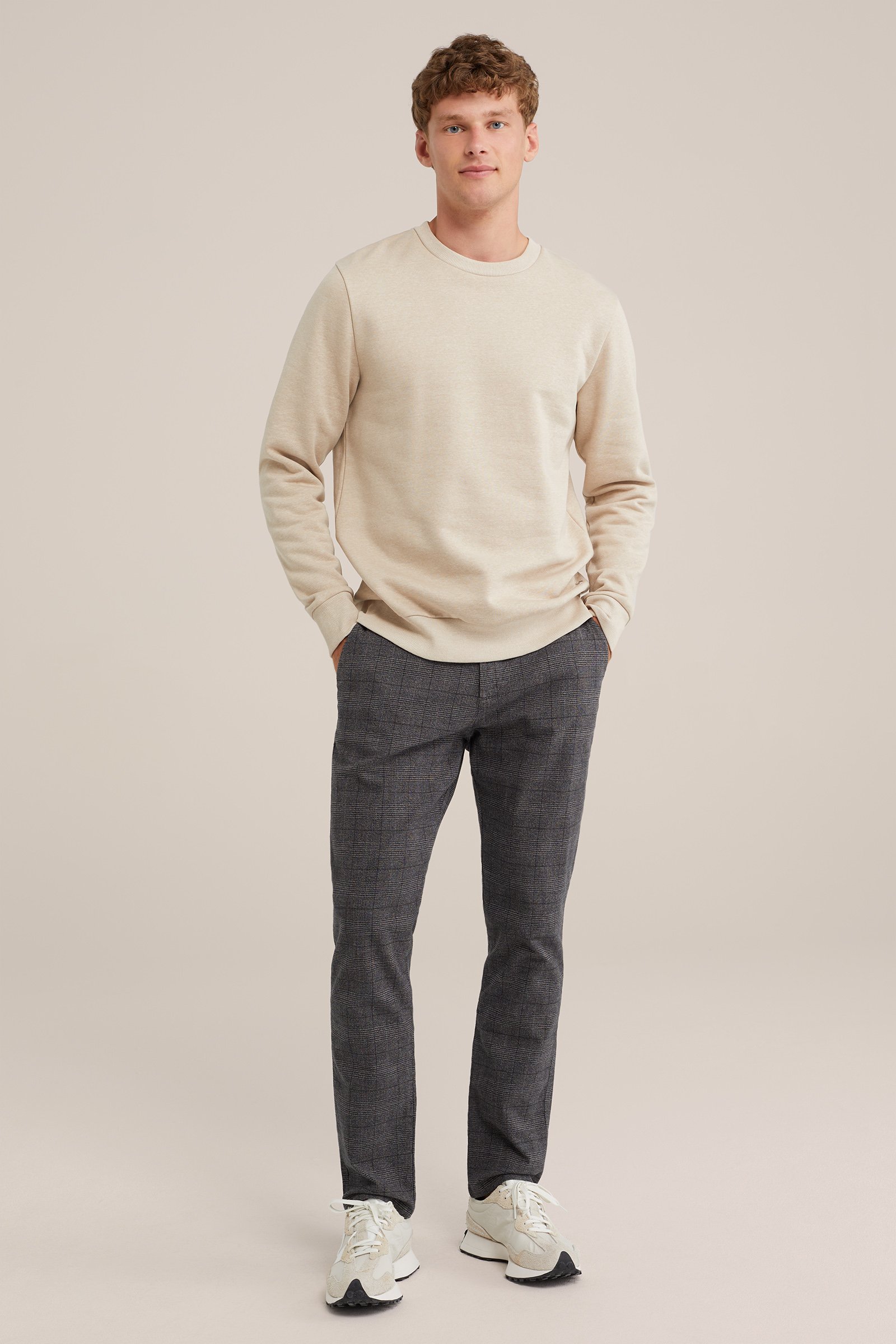 slim fit chino met dessin Fundamentals Donkergrijs