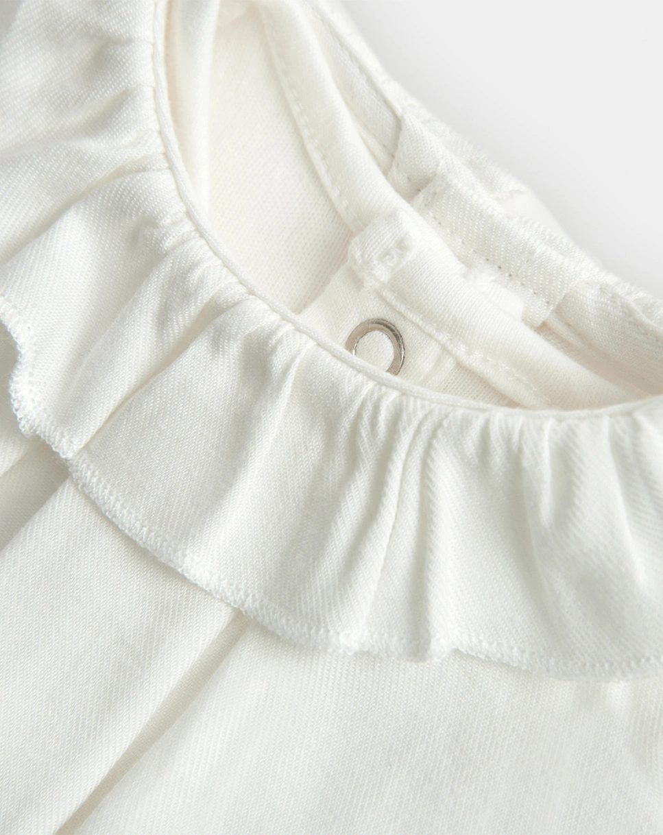 Langarm-Body-Bluse in off white