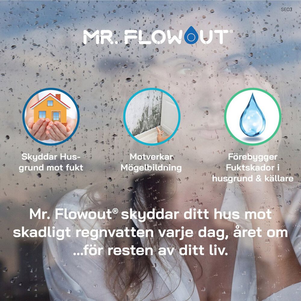 DRENERINGSRENNE MR FLOWOUT 4 STK SVART