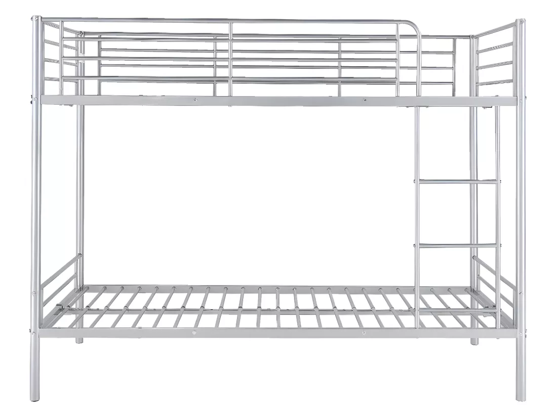Lits superposés DUOTIS II - 2 x 90 x 190 cm - Argent + matelas