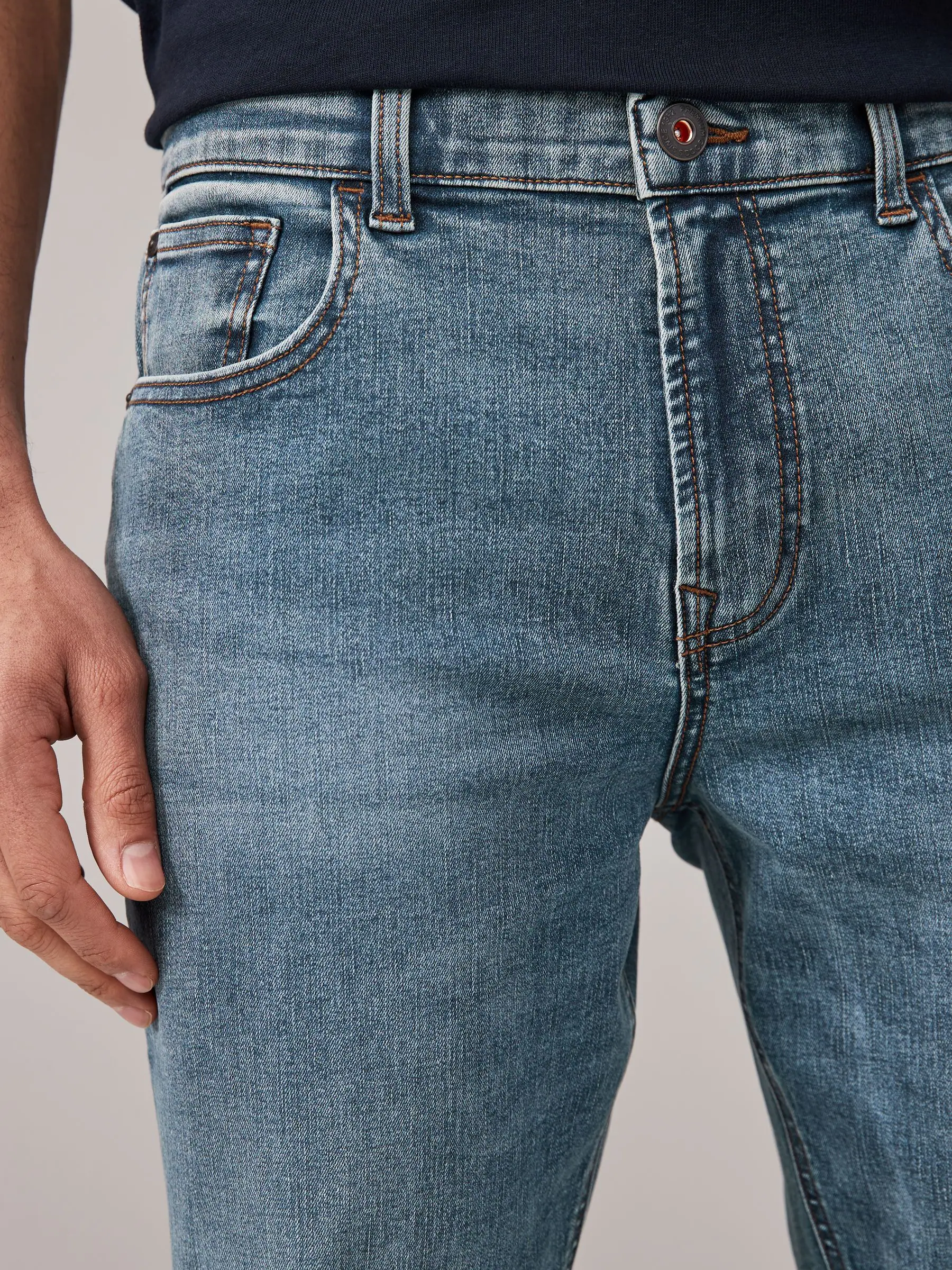 Vintage lichtblauw - Enkele - Slim fit klassieke stretchy jeans