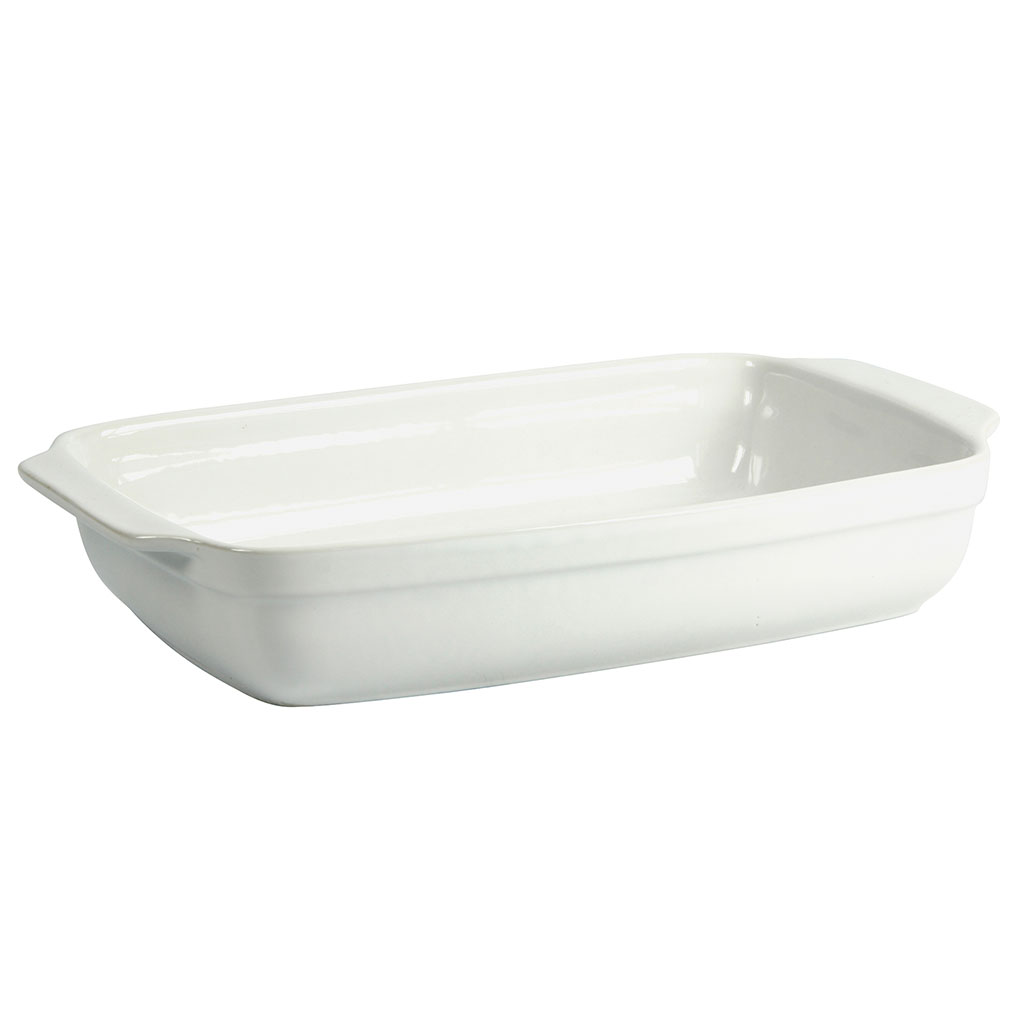 Plat à four grès blanc 31x5.5x18cm