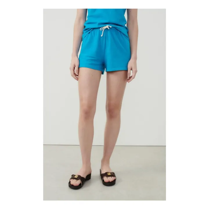 American Vintage Short Lopintale Coton et Lin | Bleu