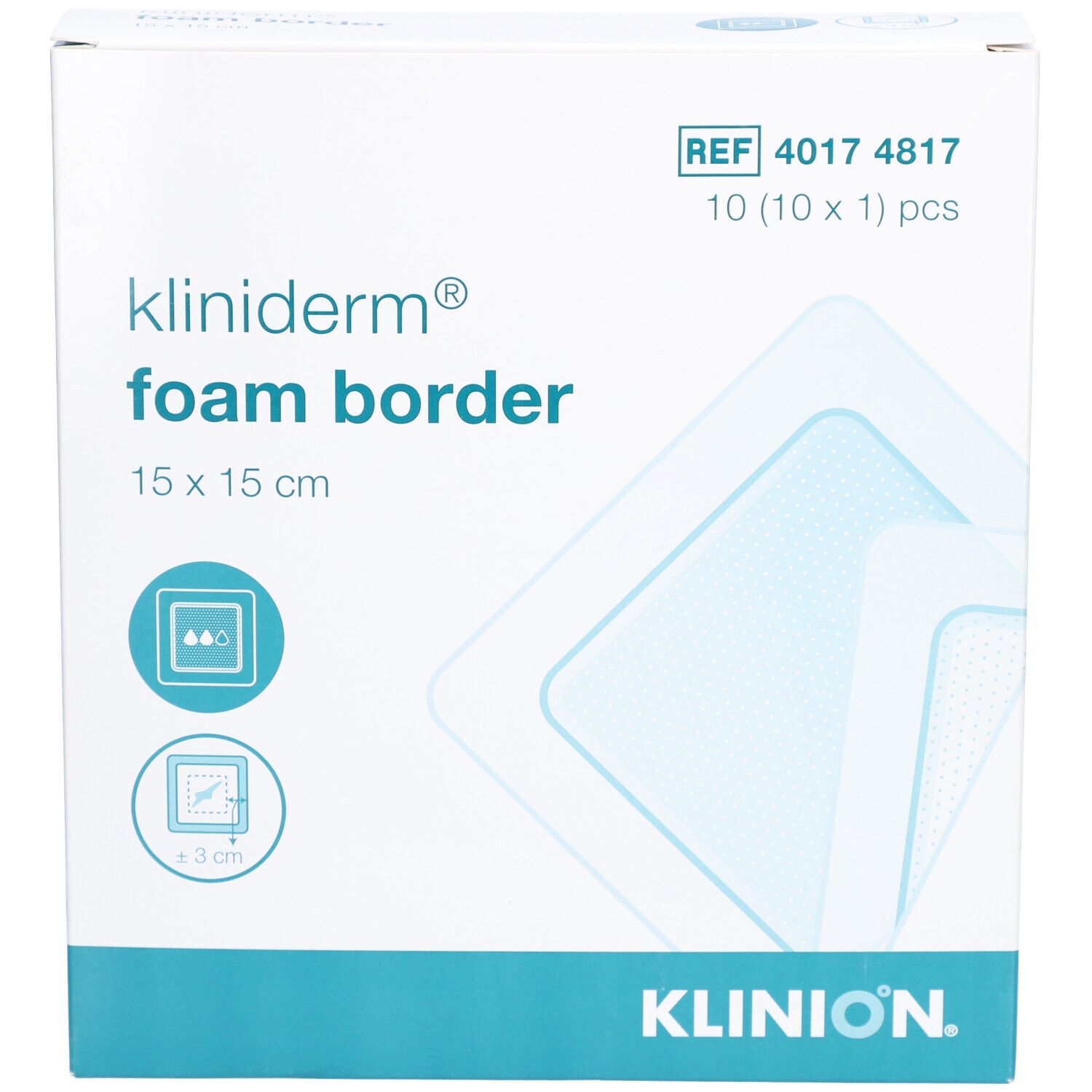 Kliniderm Foam Schaumverband mit Rand 15x15cm