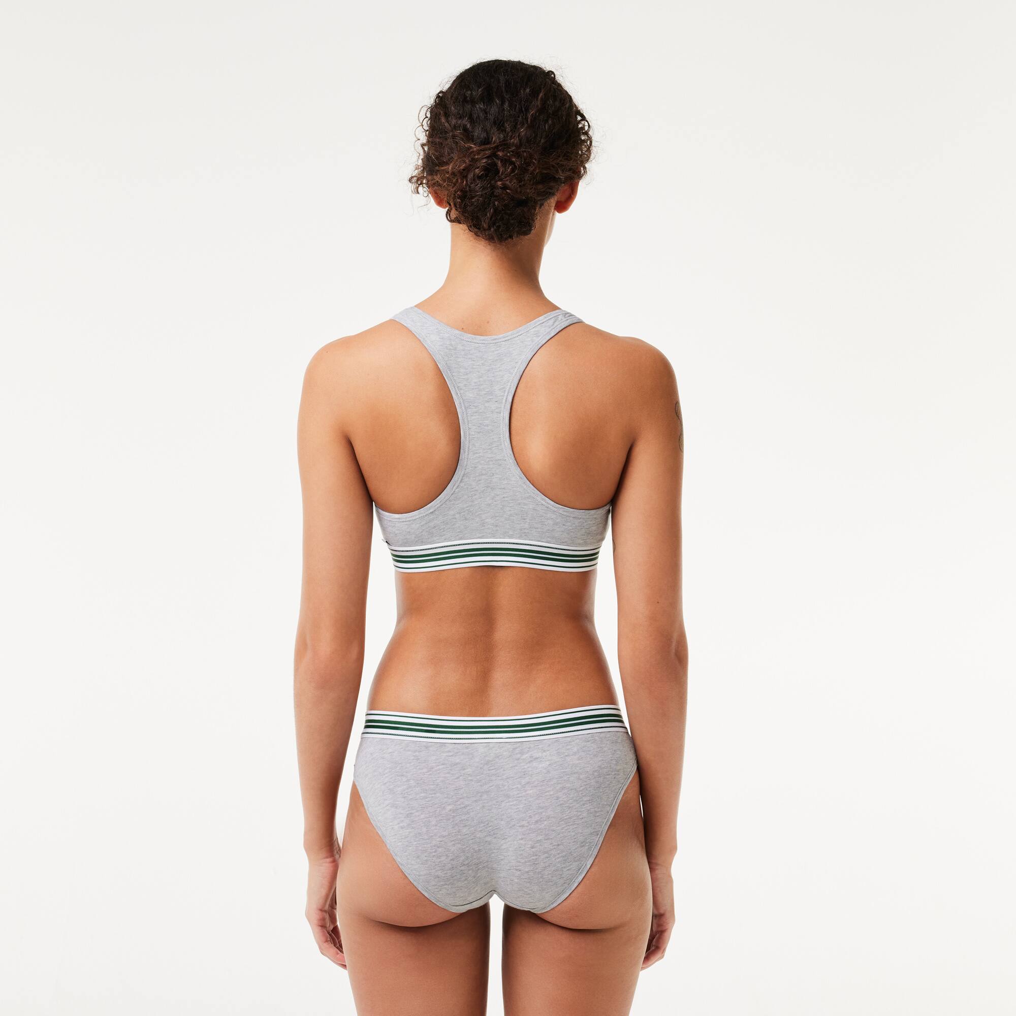 Brassière avec logo Lacoste en coton stretch Brassières - Gris - Lacoste - Femme