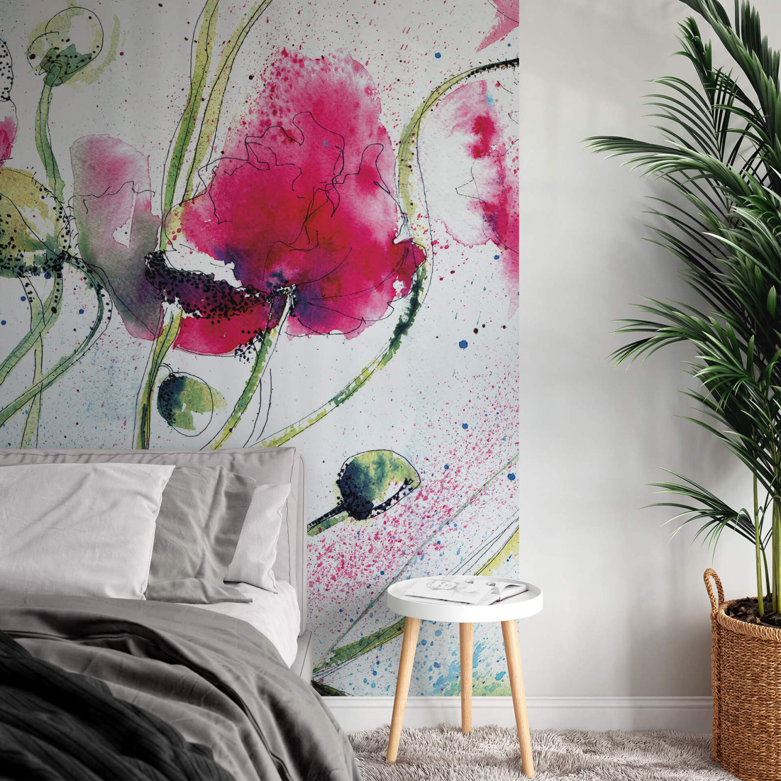 Fototapete DESIGNWALLS 2.0 - pink-grün - Blumen - 2,6 Meter