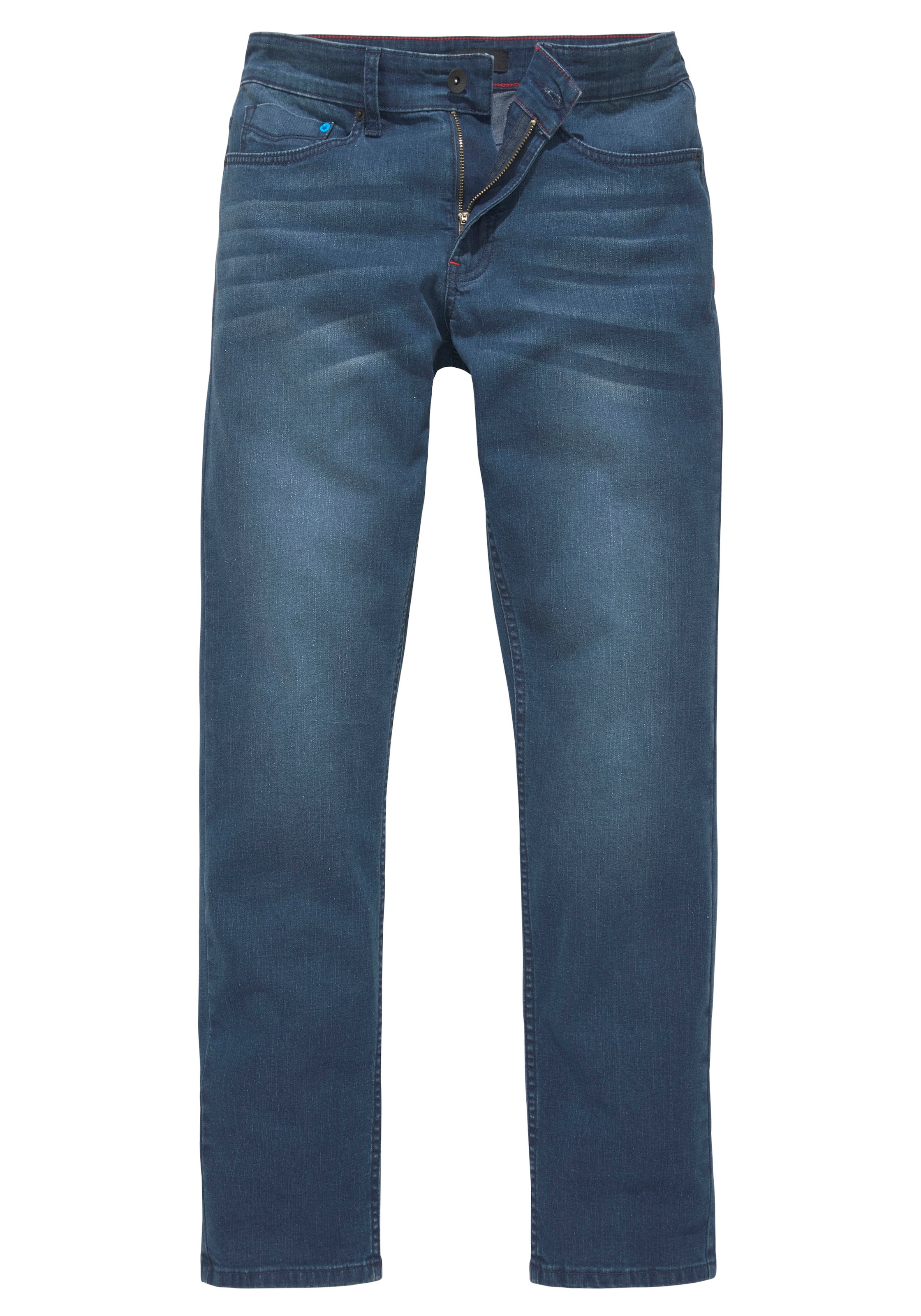 H.I.S Slim-fit-Jeans »FLUSH«, schmale Beinform,  mit Used-Effekten,  niedrige Leibhöhe