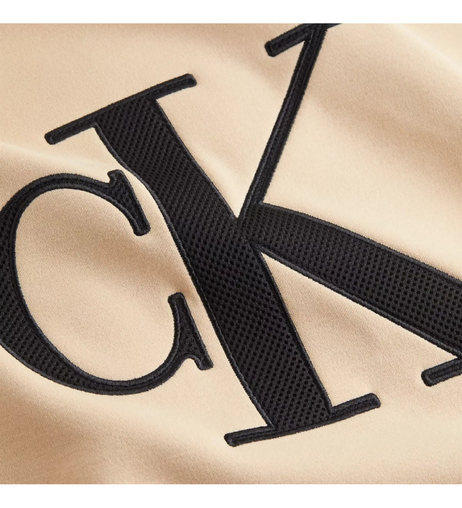 Suéter Calvin Klein Jeans Monologo Perfurado bege
