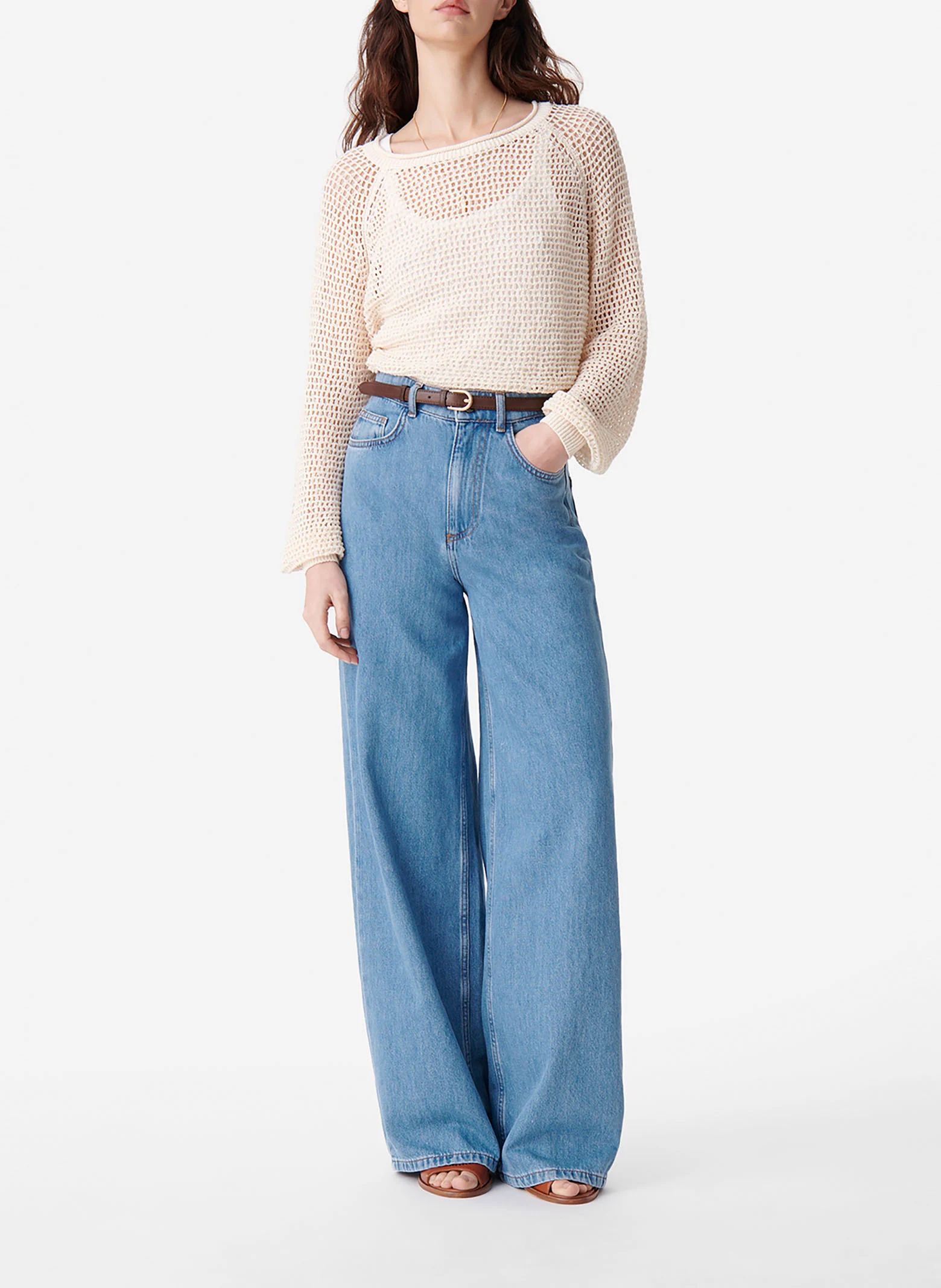 BILBAO - Jean flare en coton| Bleu