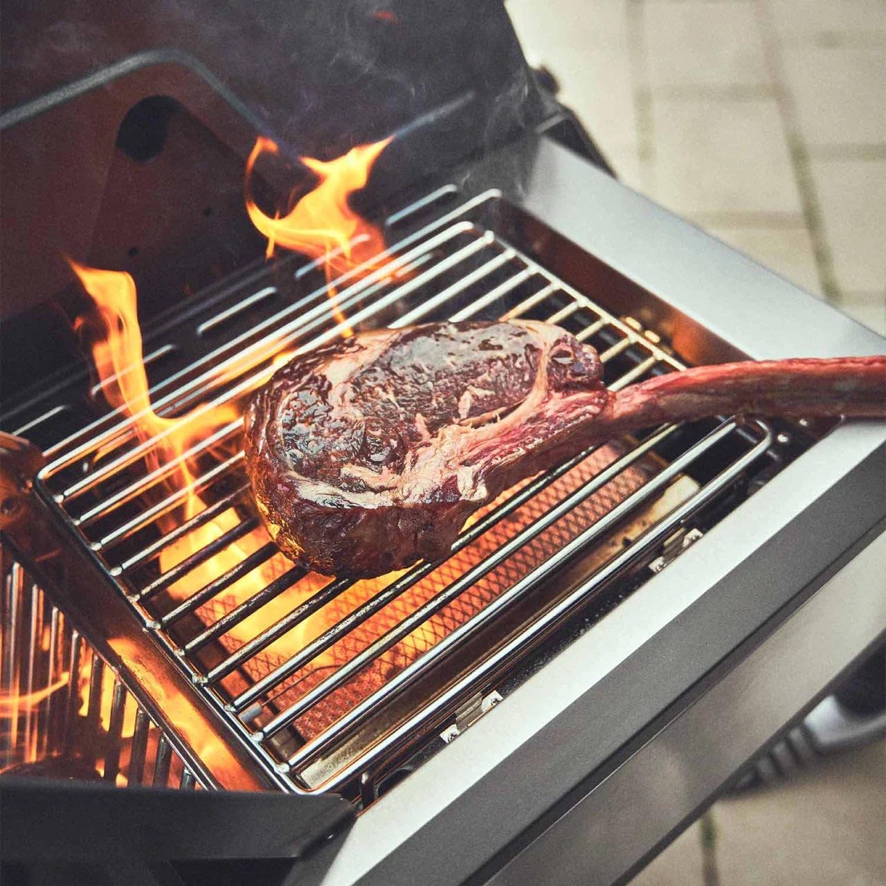 BURNHARD® 4-Brenner Gasgrill Edelstahl inkl. Heckbrenner, mit Edelstahl Grillrost & inkl. Abdeckhaube, Seitenkochfeld mit Infrarot Keramikbrenner - Big EARL