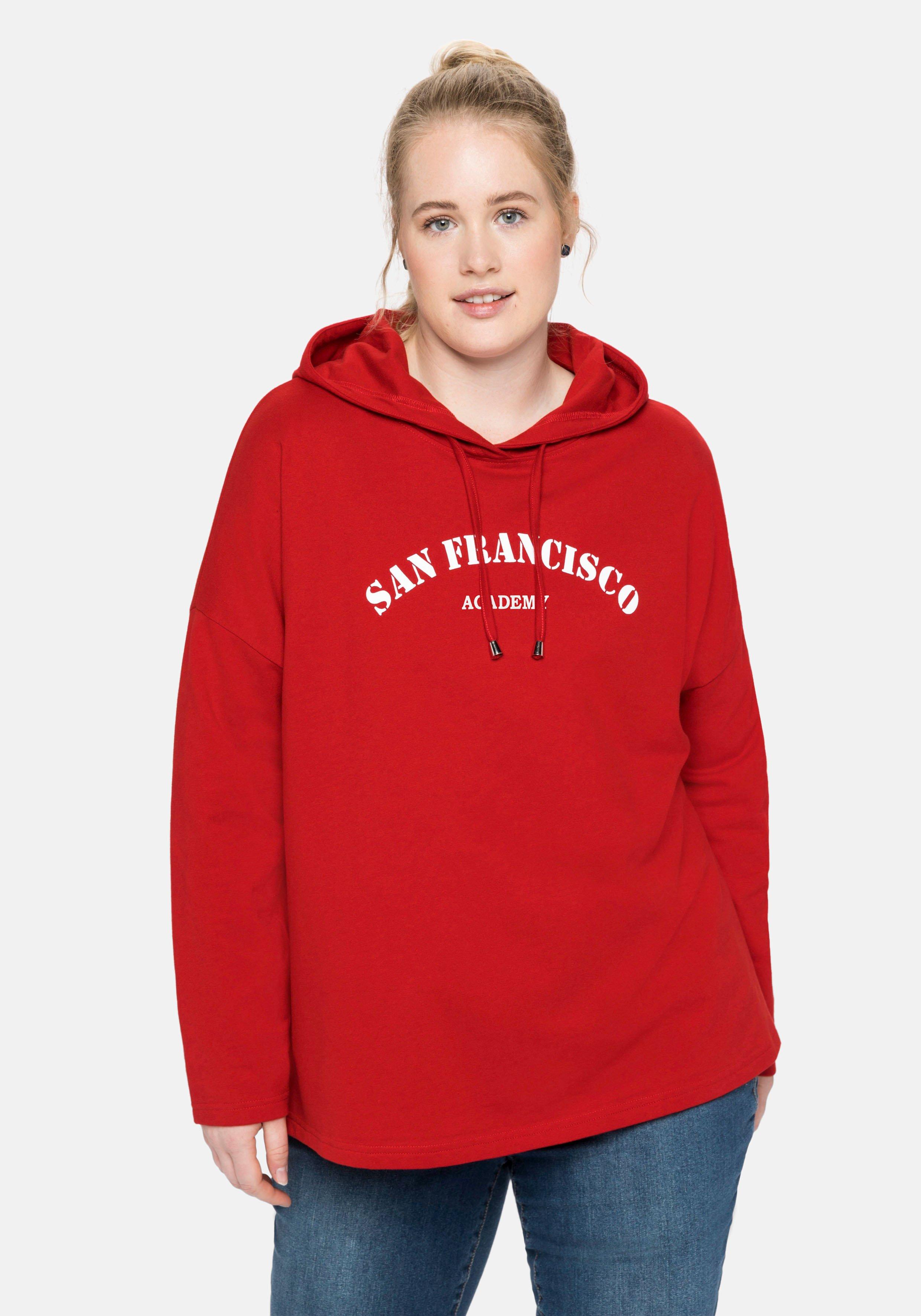 Kapuzensweatshirt mit Frontdruck, in A-Linie