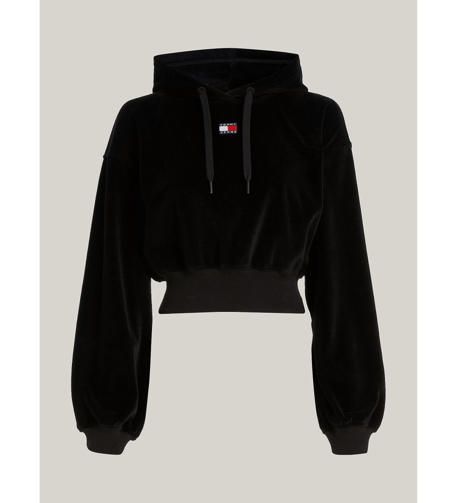 Moletom de veludo preto Tommy Jeans