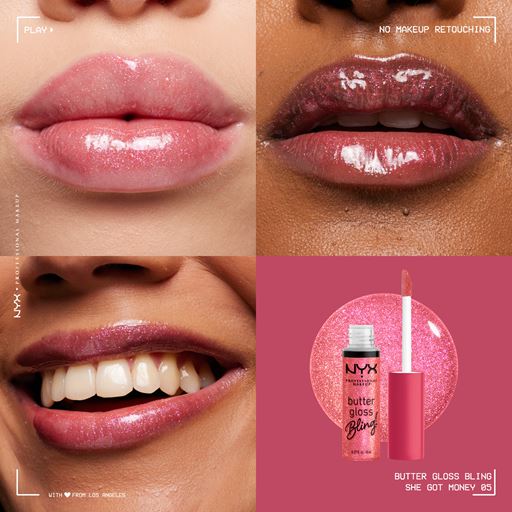 NYX Professional Makeup Butter Gloss Bling Lipgloss, 05 She Got Money