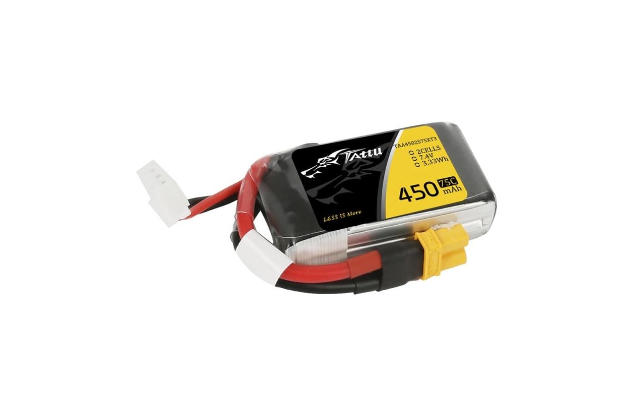 RC-Akku LiPo 450 mAh 7.4 V 75C2S LiPo Akku für Flugmodelle mit XT30 Stecker