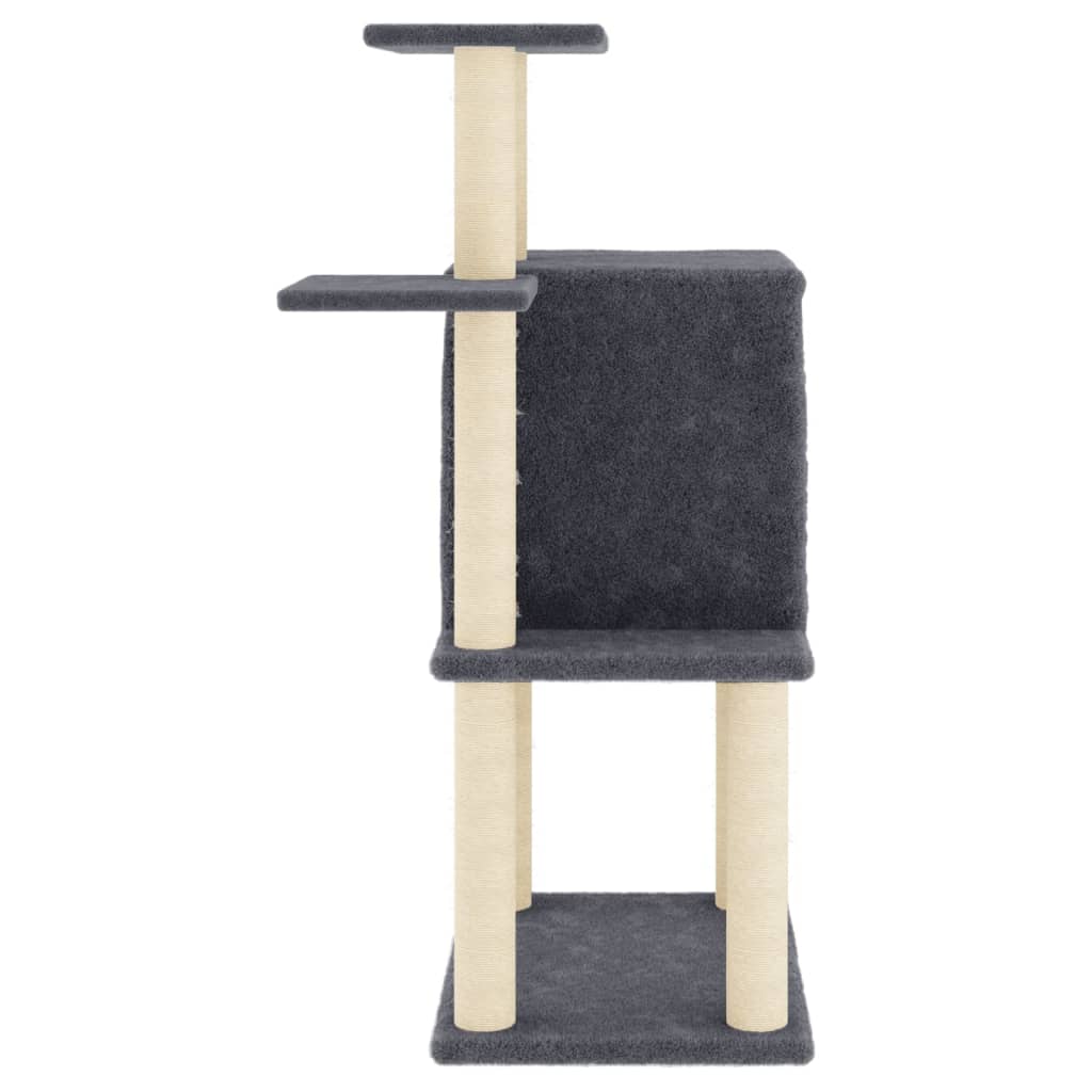 Arranhador para gatos vidaXL com hastes de sisal cinza escuro, 97 cm