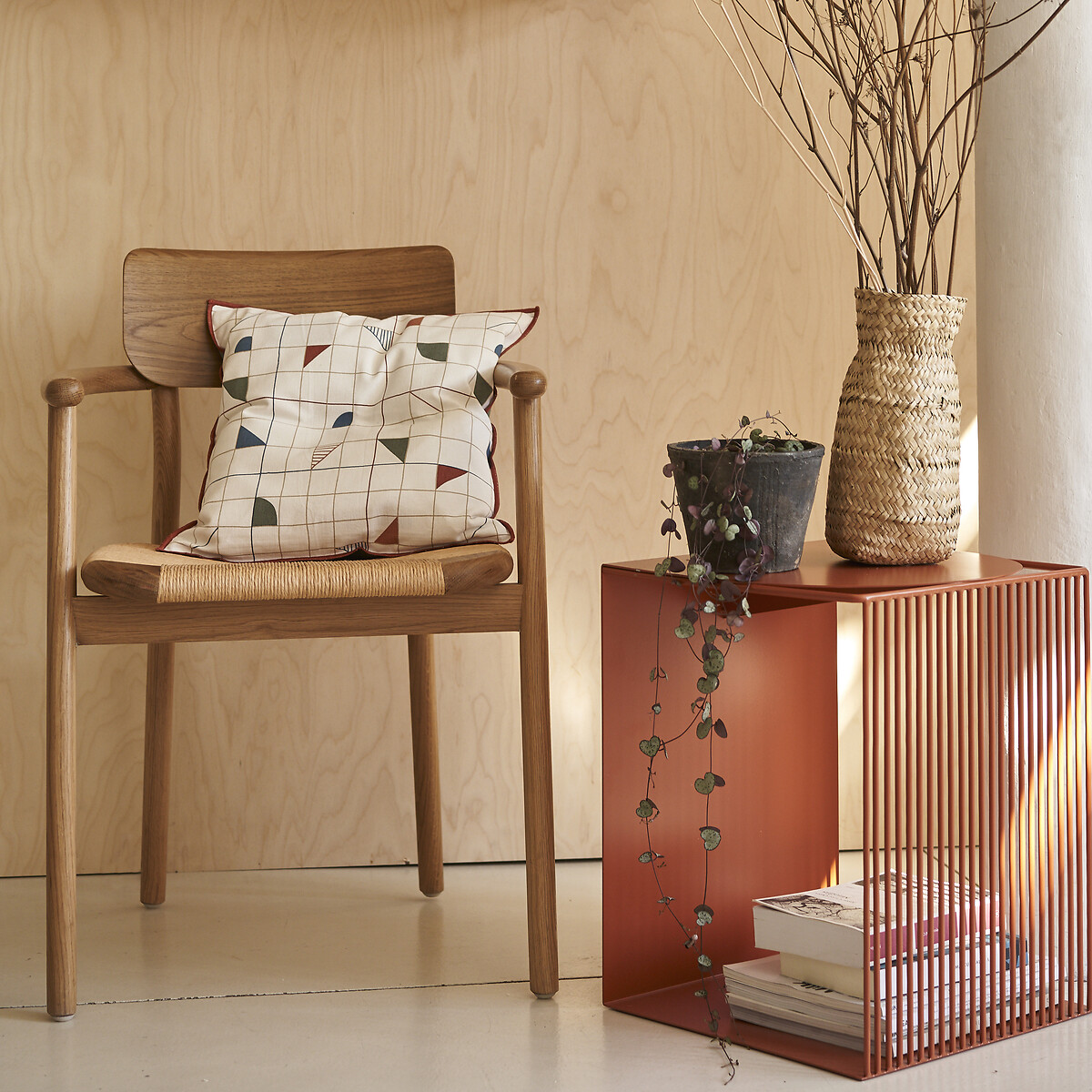 LA REDOUTE INTERIEURS<br>Mesa lateral ou de cabeceira em aço - PROMOÇÃO