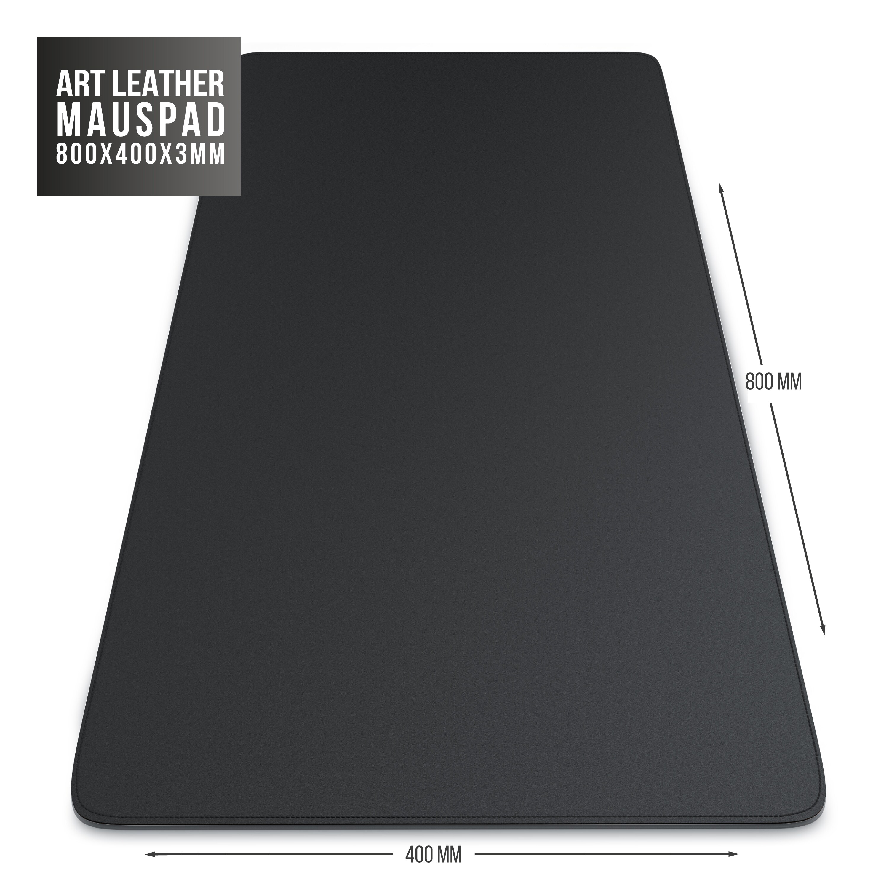 CSL Mauspad, XXL 800 x 400 x 3 mm Schreibtischunterlage, XXL Mousepad / Rutschfest, schwarz
