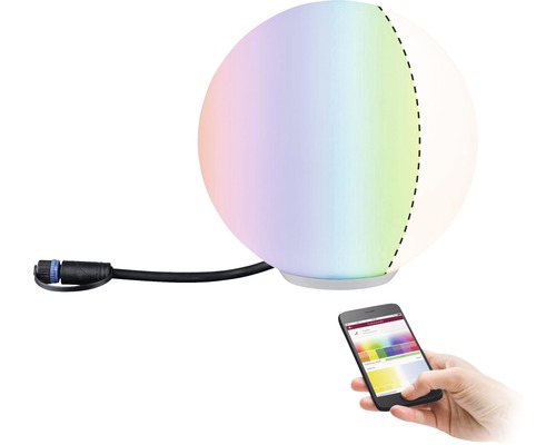 Paulmann Globe Plug & Shine ZigBee RGBW IP65 2.8W 110 lm Ø 20 cm bol wit 230/24 V - Compatibel met SMART HOME van hornbach