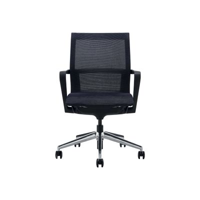 Chaise HARRY - pieds sur roulettes - avec accoudoirs - noir