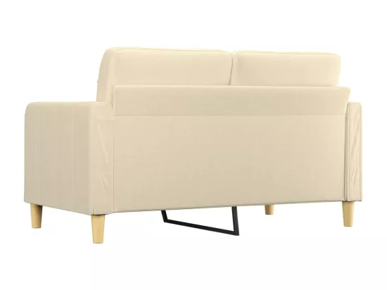 Canapé à 2 places Crème 140 cm Tissu