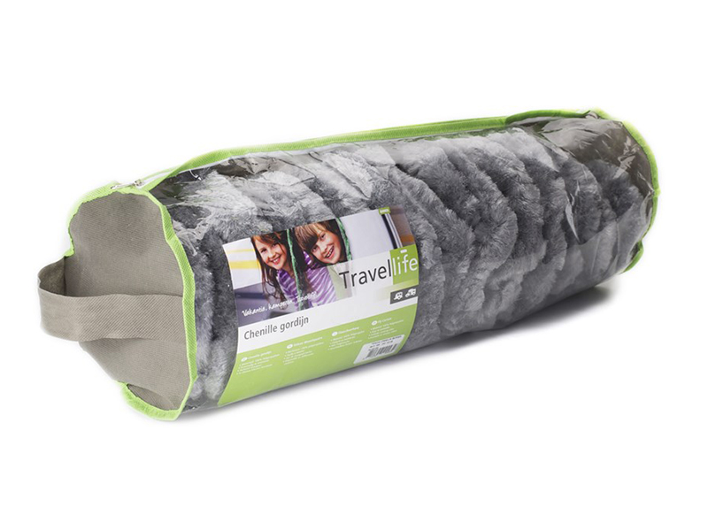 Travellife 56 x 185 grijs/wit/blauw chenillegordijn
