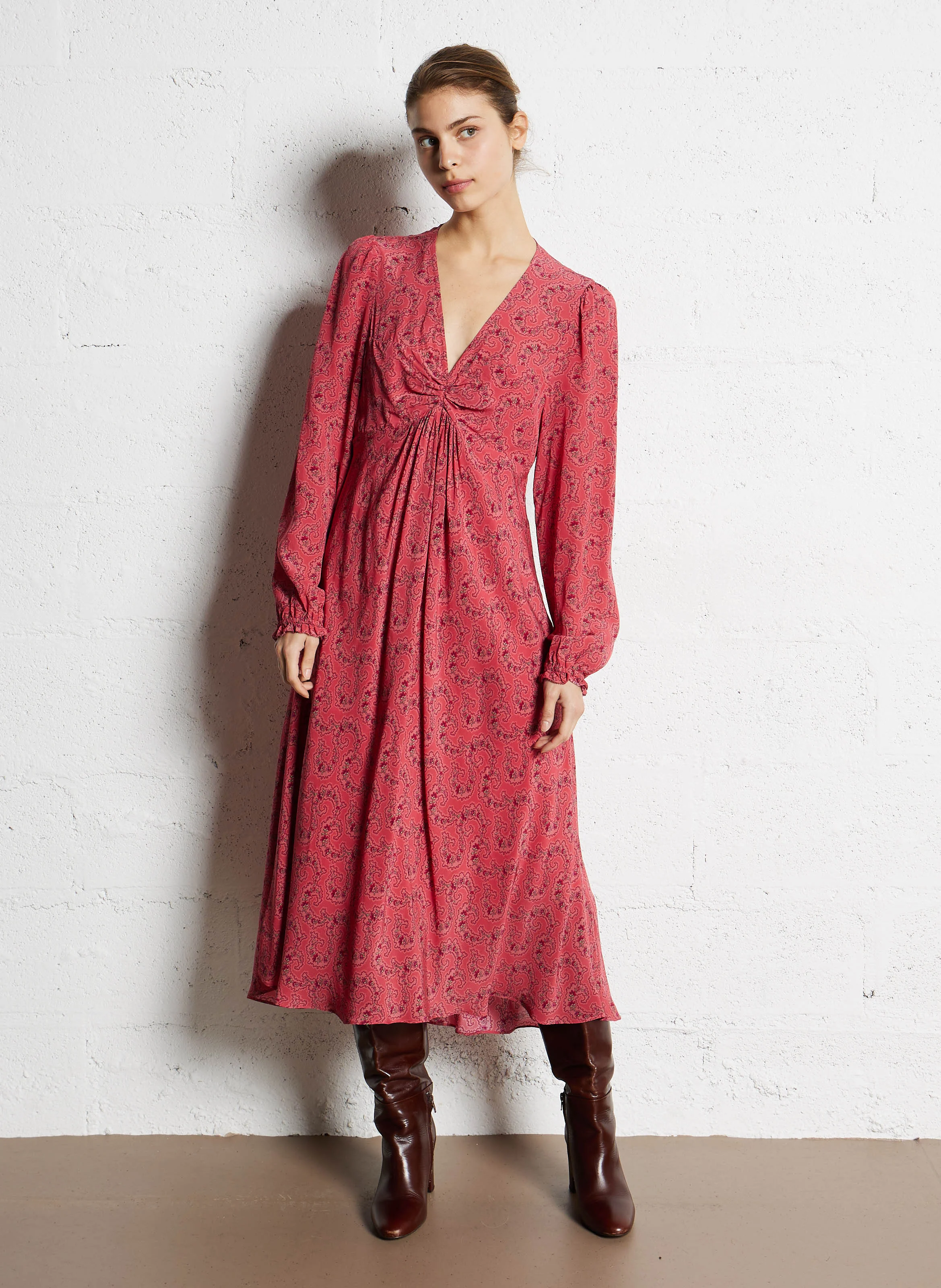 PAIGE - Robe fluide imprimée| Rose