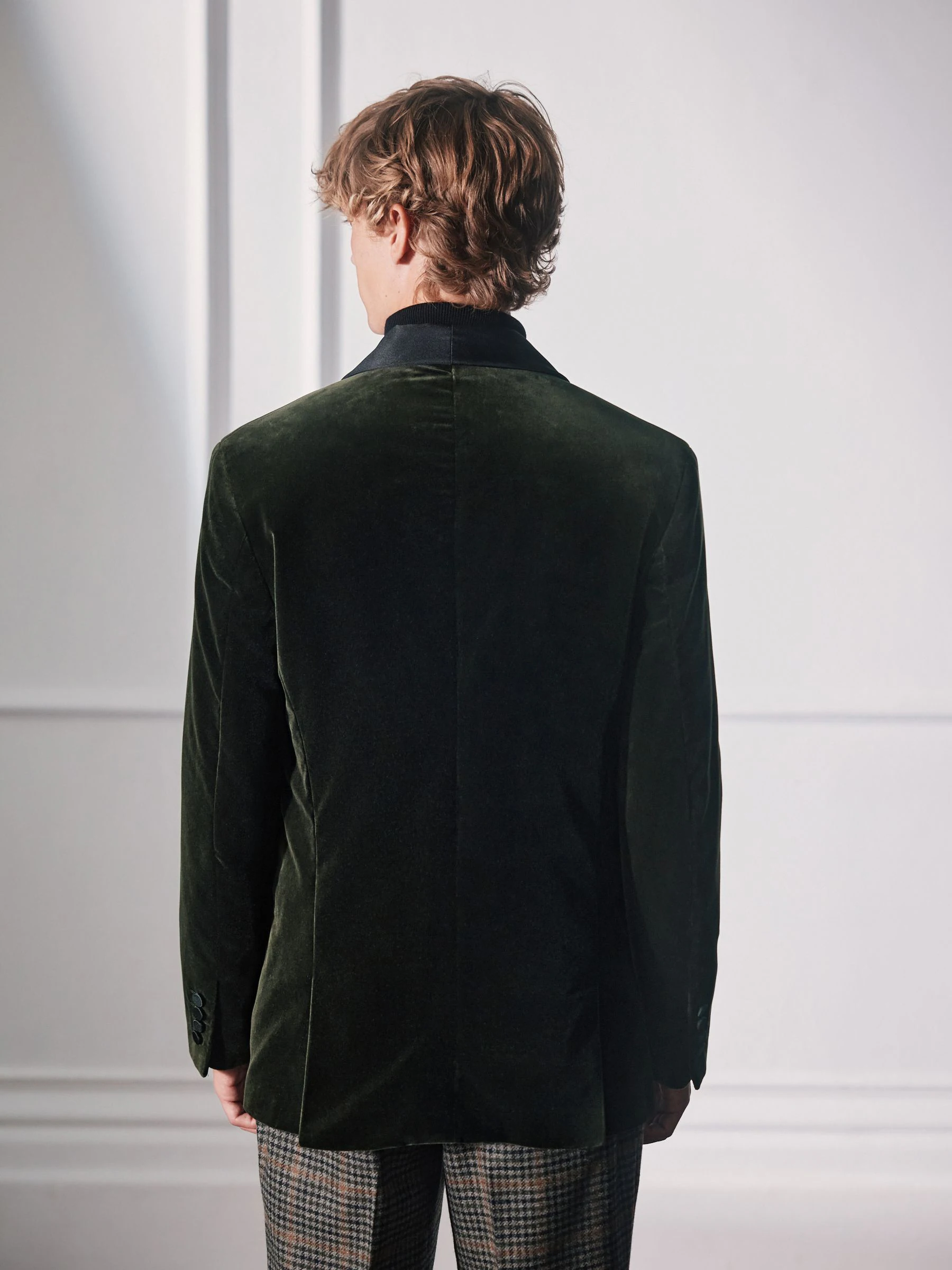 Groen - Normale Pasvorm - Signature Pontoglio Italian Velvet Blazer With Shawl Lapel