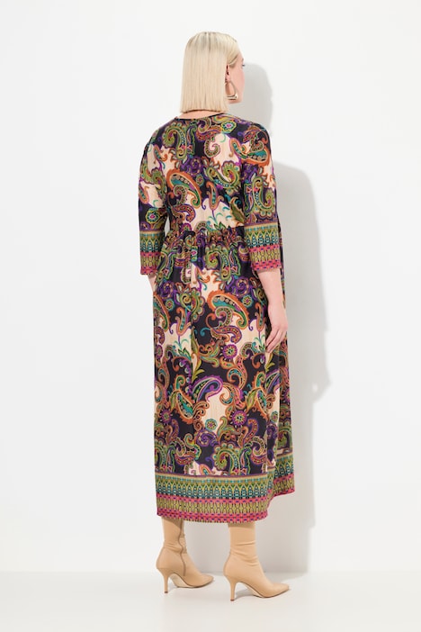 Jersey-Maxikleid, A-Linie, CottonTouch, Alloverdruck