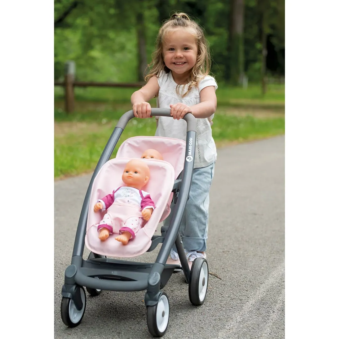 Smoby Maxi-Cosi Poussette Jumeaux pour Poupée - Rose