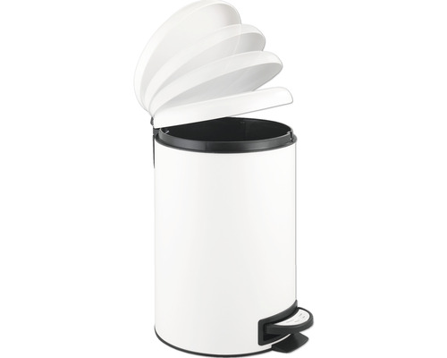 Wenko Leman Easy Close pedaalemmer, 12 l, mat wit