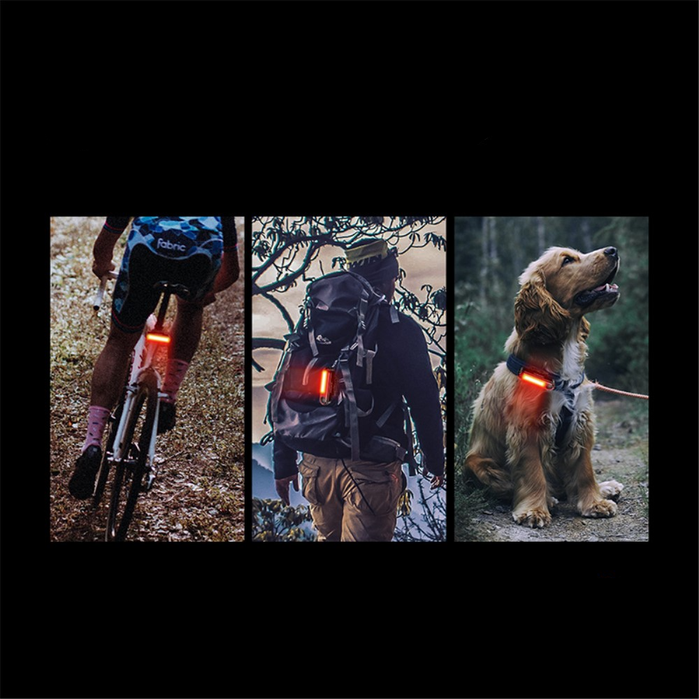 Outdoor Fahrrad USB Velo Wandern Hunde LED Warnlicht Spritzwasserfest IP44 - Rot