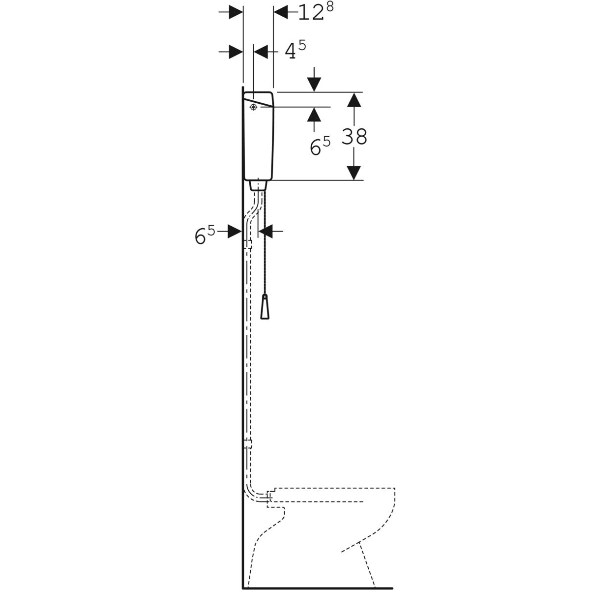 Geberit hooghangend reservoir met deksel alpien wit