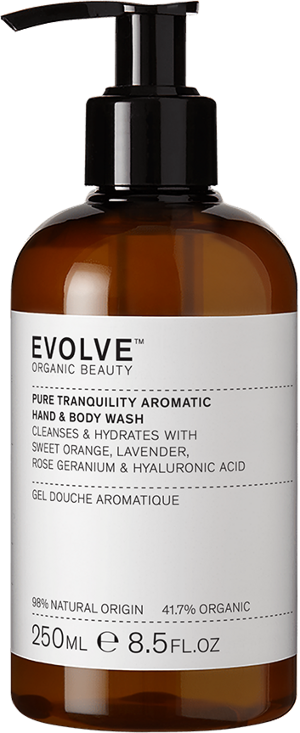 Evolve Organic Beauty  Pure Tranquility Aromatic Hand & Body Wash, 250 ml
