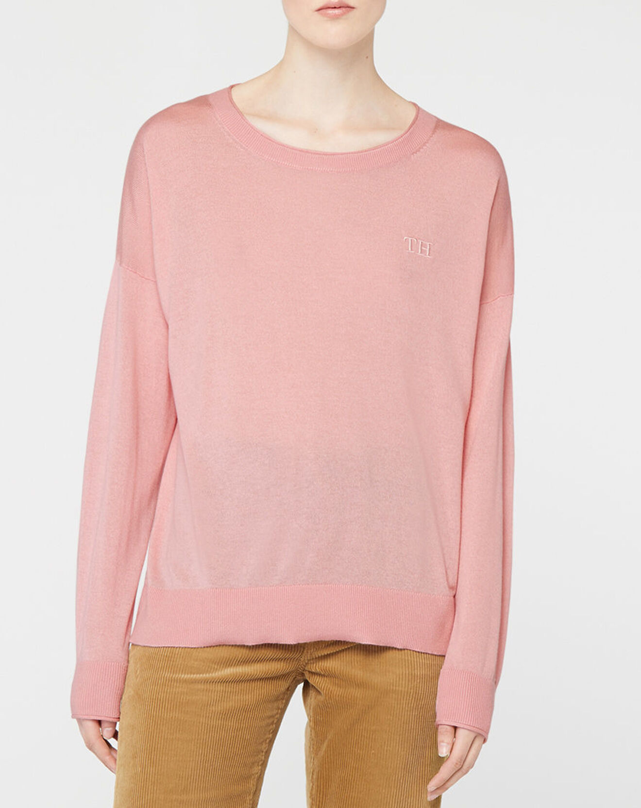 Tommy Hilfiger Pull en Laine mélangée rose clair