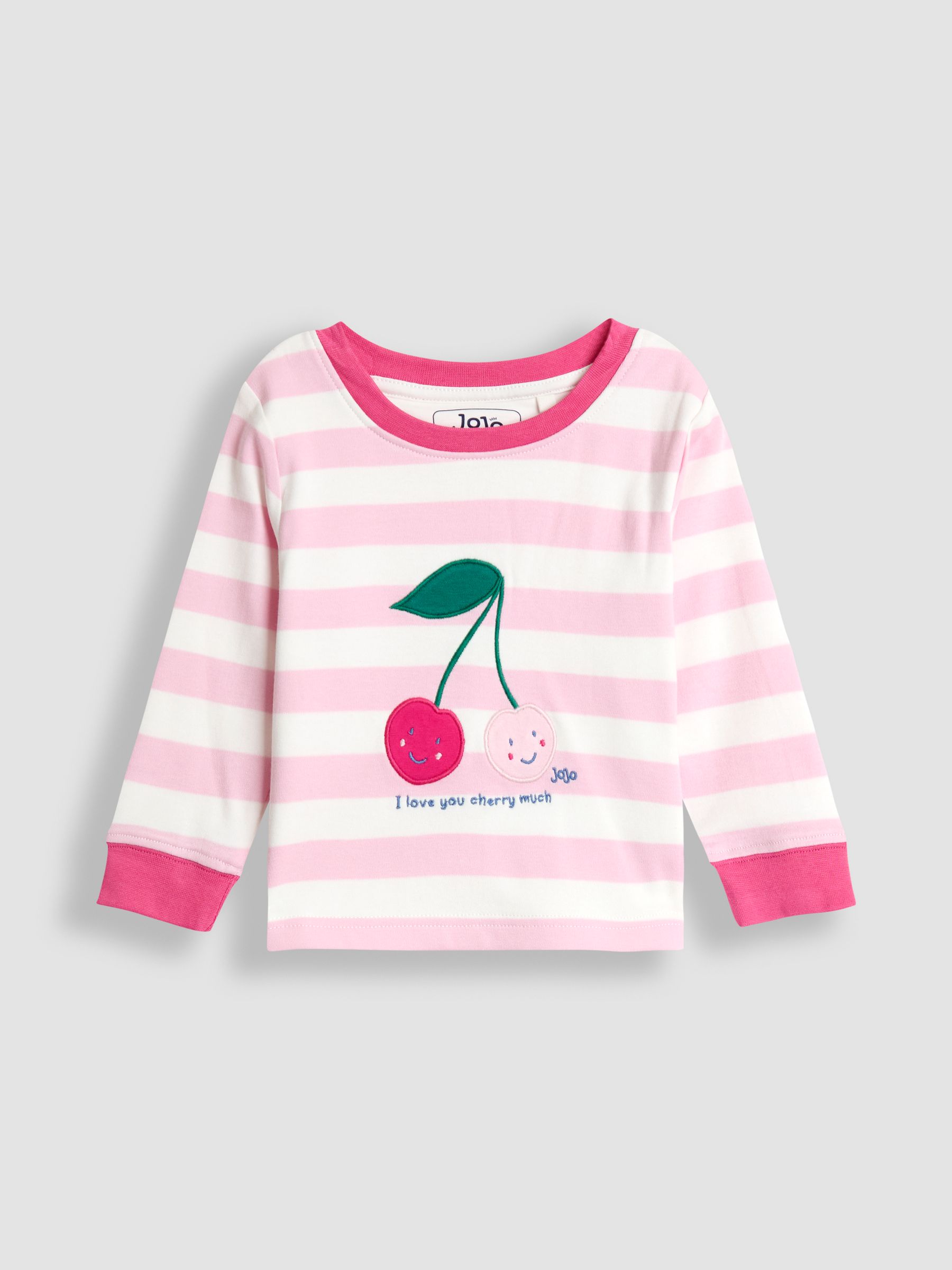 Roze kers - JoJo Maman Bébé 2 Pack Jersey Pyjamas
