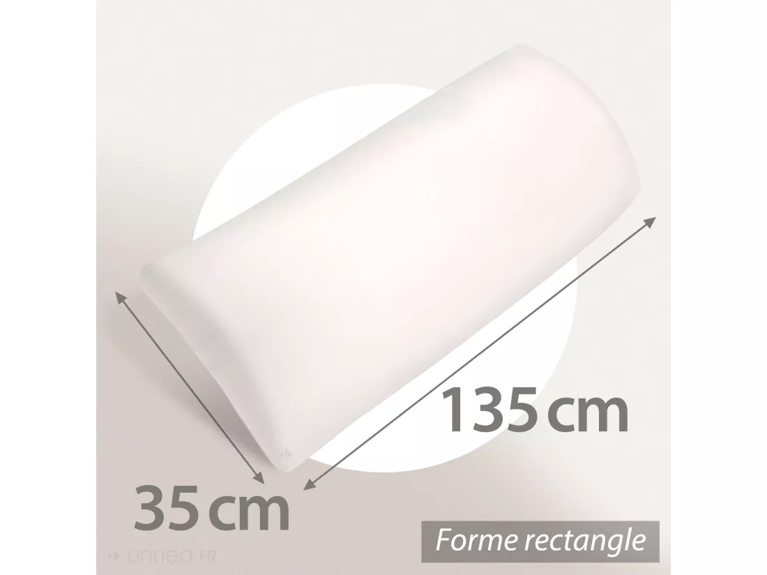 Traversin plat 135x35 cm ASCONA mousse à mémoire de forme viscosoja