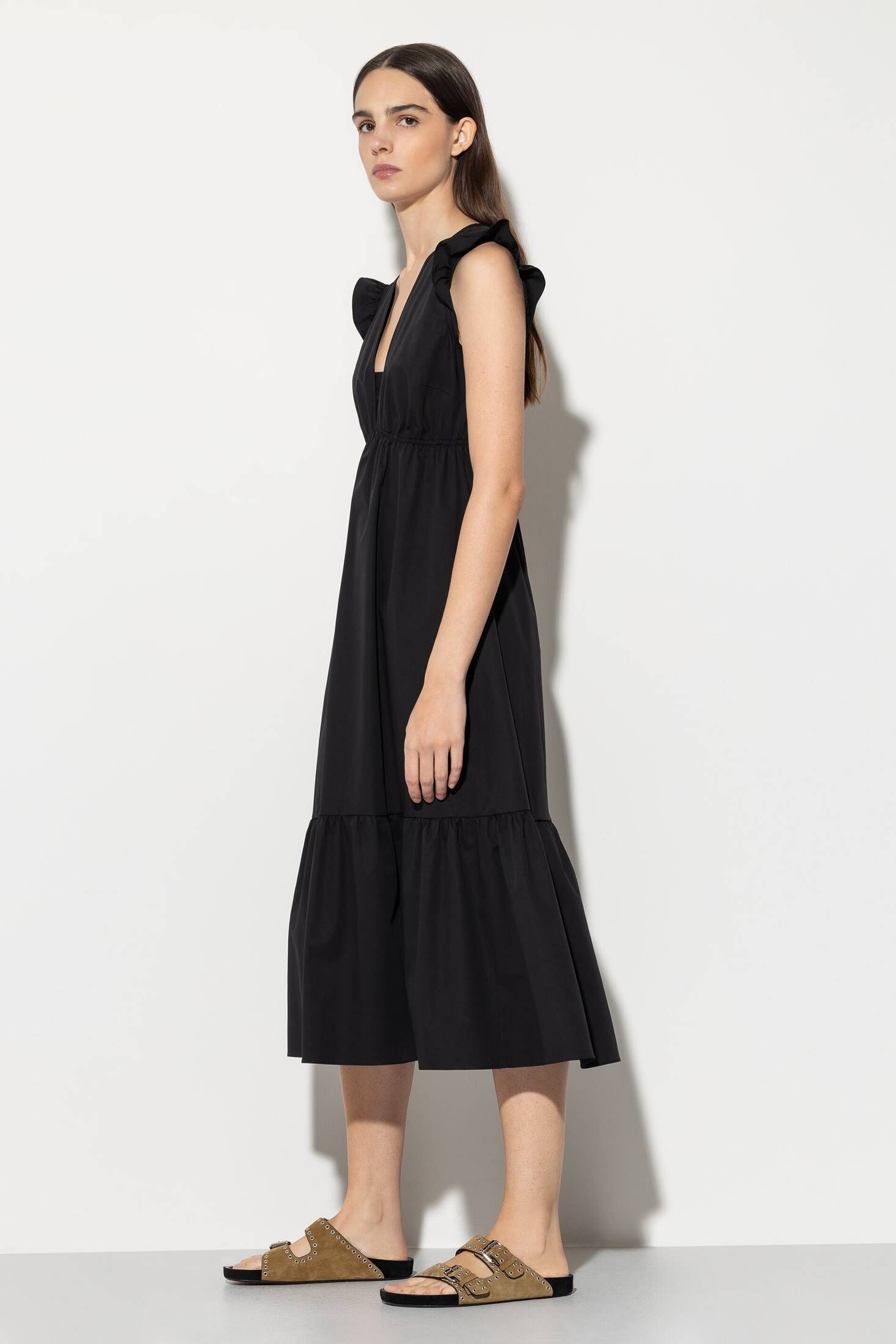 Luisa Cerano| Damen Kleid aus Gabardine-Bi-Stretch mit Volants