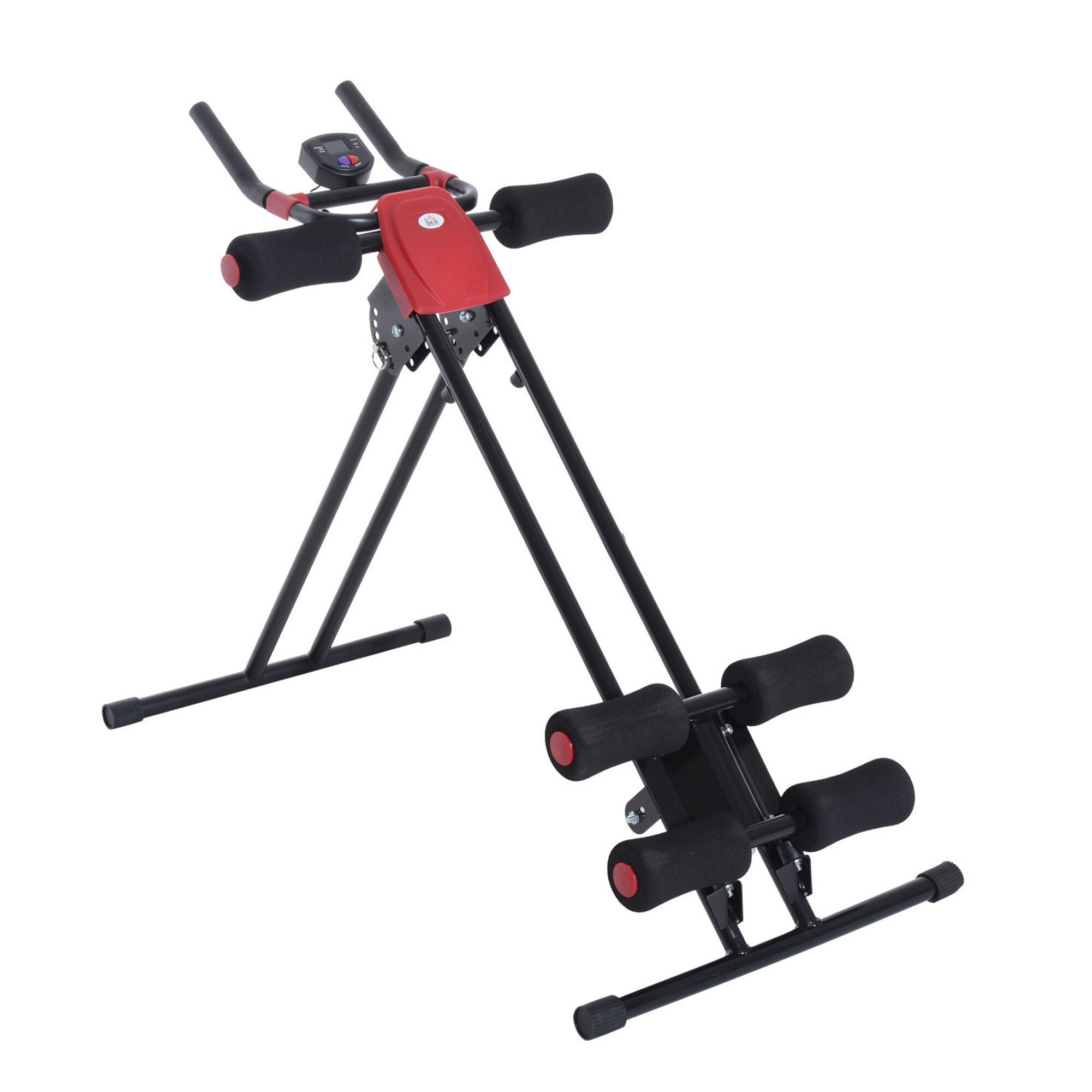 HOMCOM Bauchtrainer mit LED Display schwarz, rot 90 x 54 x 93 cm (LxBxH)