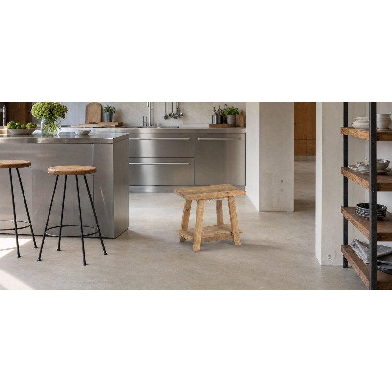 Repose-pieds Safara bois massif de tek recyclé 50 x 32 cm
