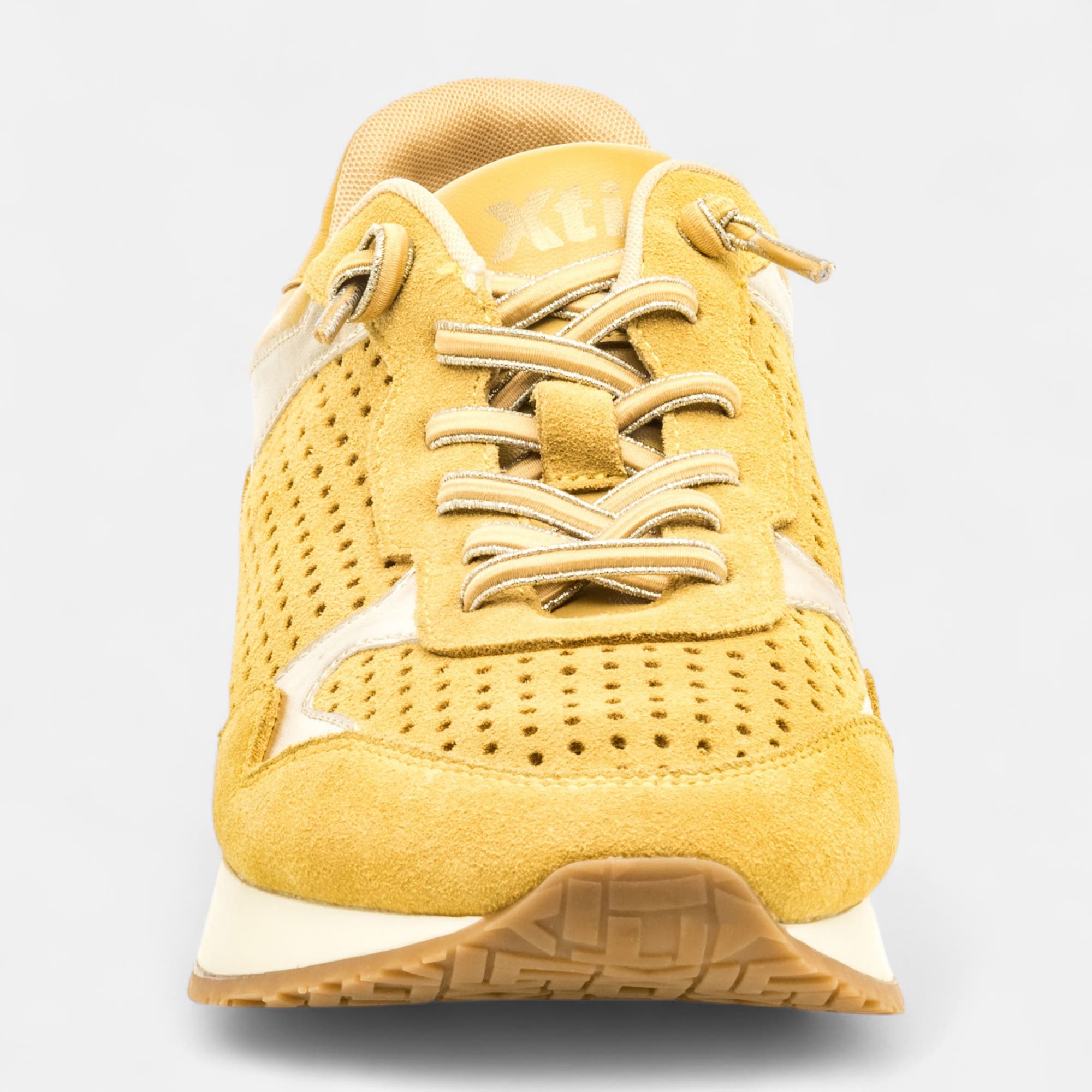 Baskets basses Femme en cuir jaune