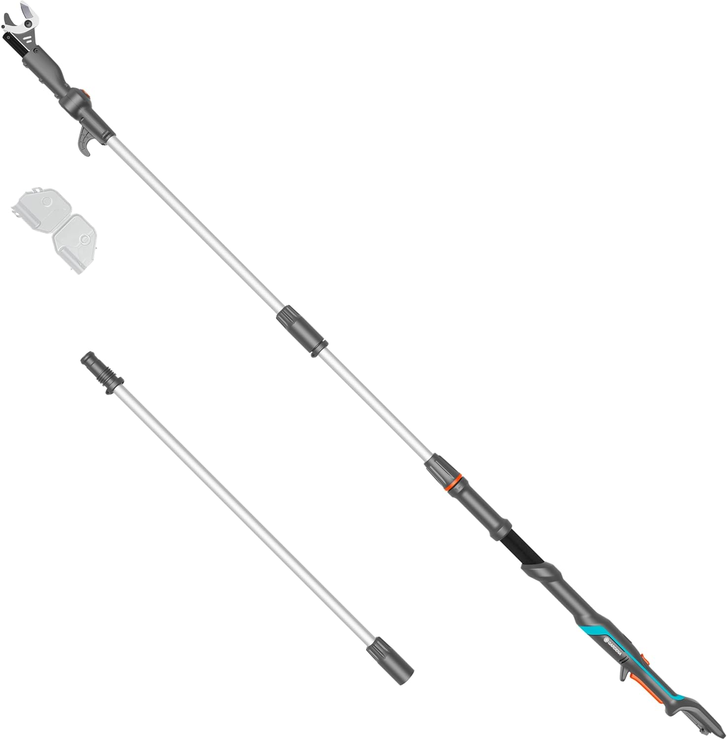 Gardena Akku-Teleskop-Baumschere HighCut 360/18V P4A ohne Akku: Astschere mit Teleskopstiel für Zweige in bis zu 5 m Höhe,schwenkbarer Schneidkopf, ergonomischer Griff, LED-Anzeige (14776-55)