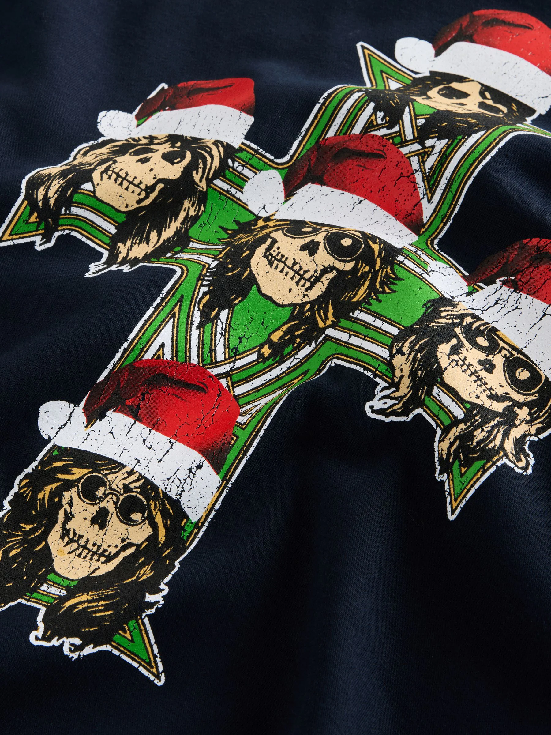 Donkerblauw - Guns N' Roses Christmas License sweatshirt met ronde hals