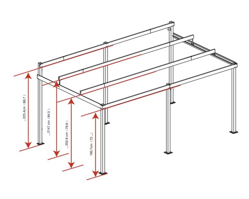 SOJAG St. Barth 12x16 terrasoverkapping inclusief sneeuwlastdragers, hor en gordijn 484x363 cm antraciet