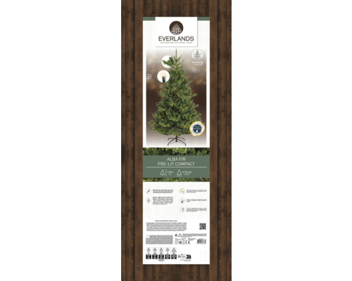 Everlands kunstkerstboom, verlicht, 180 x 116 cm, groen, 1700 LED's