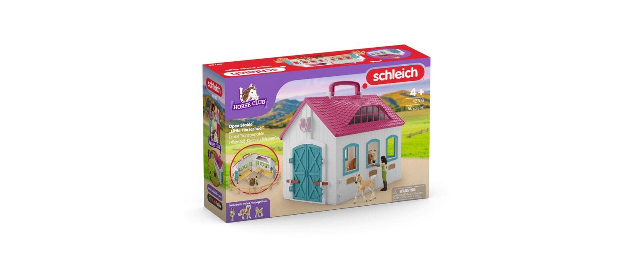 Spielfigurenset Horse Club Offenstall Kleines HufeisenPlayset fördert kreatives Spielen