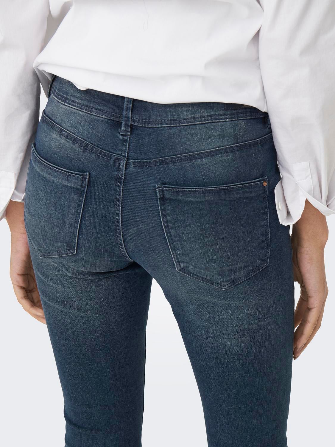 ONLWAUW Mittlere Taille Skinny Fit Jeans Blue Black Denim