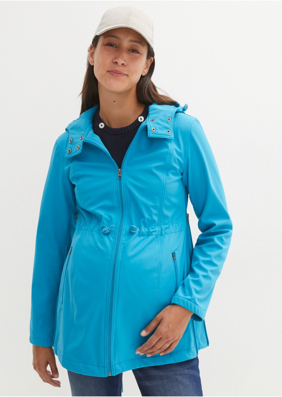 Veste softshell de grossesse et de portage, ampleur ajustable