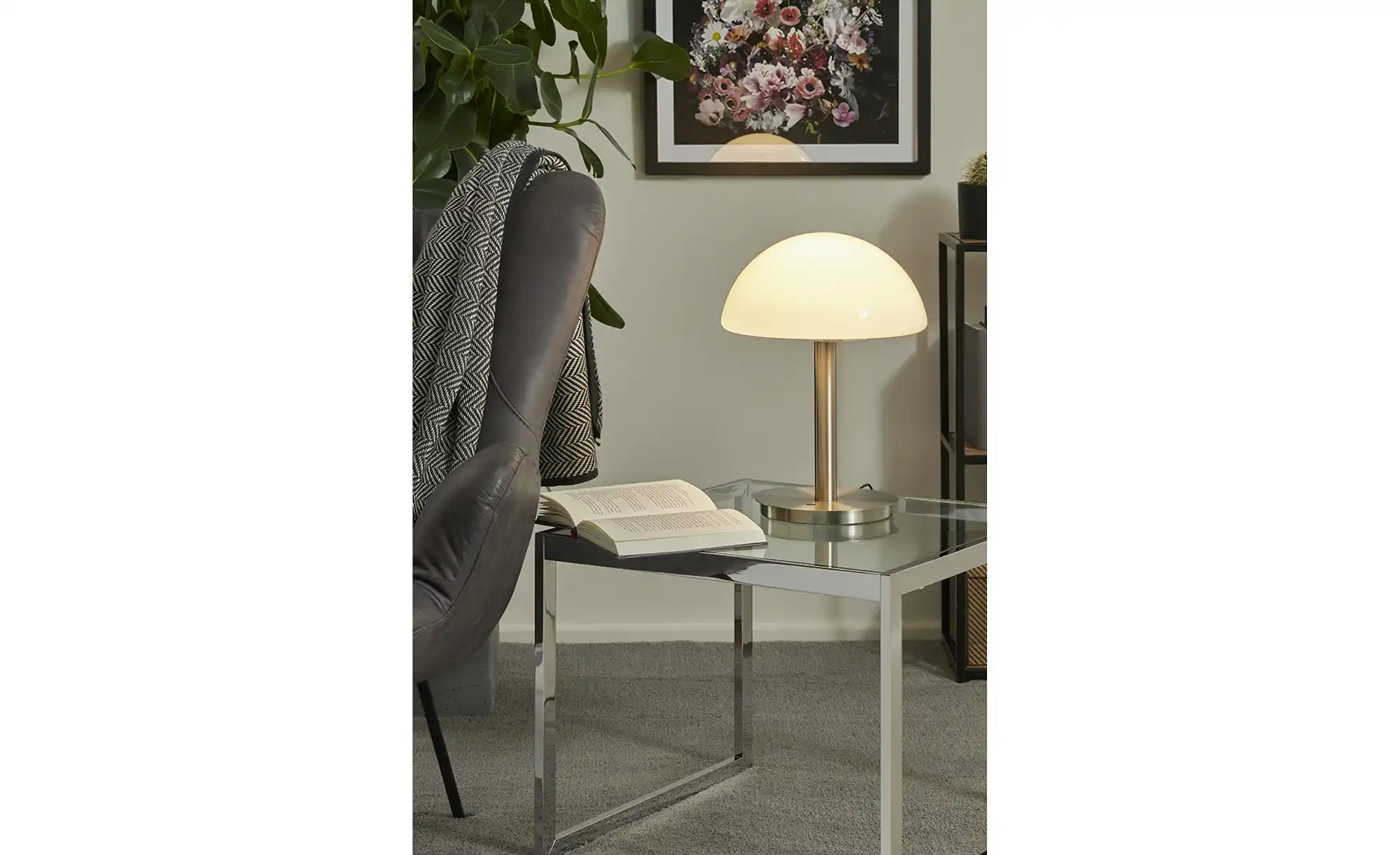 Meisterleuchten LED-Tischleuchte, 1-flammig, Nickel-matt