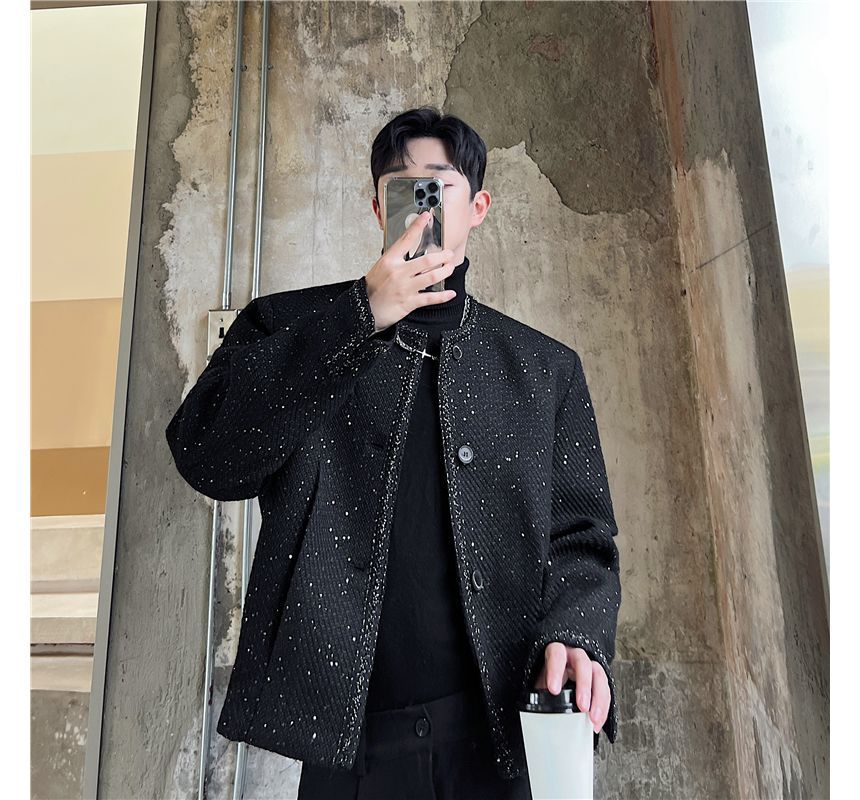 Adotuastic - Tweed-afwerking glitter-knoopjasje