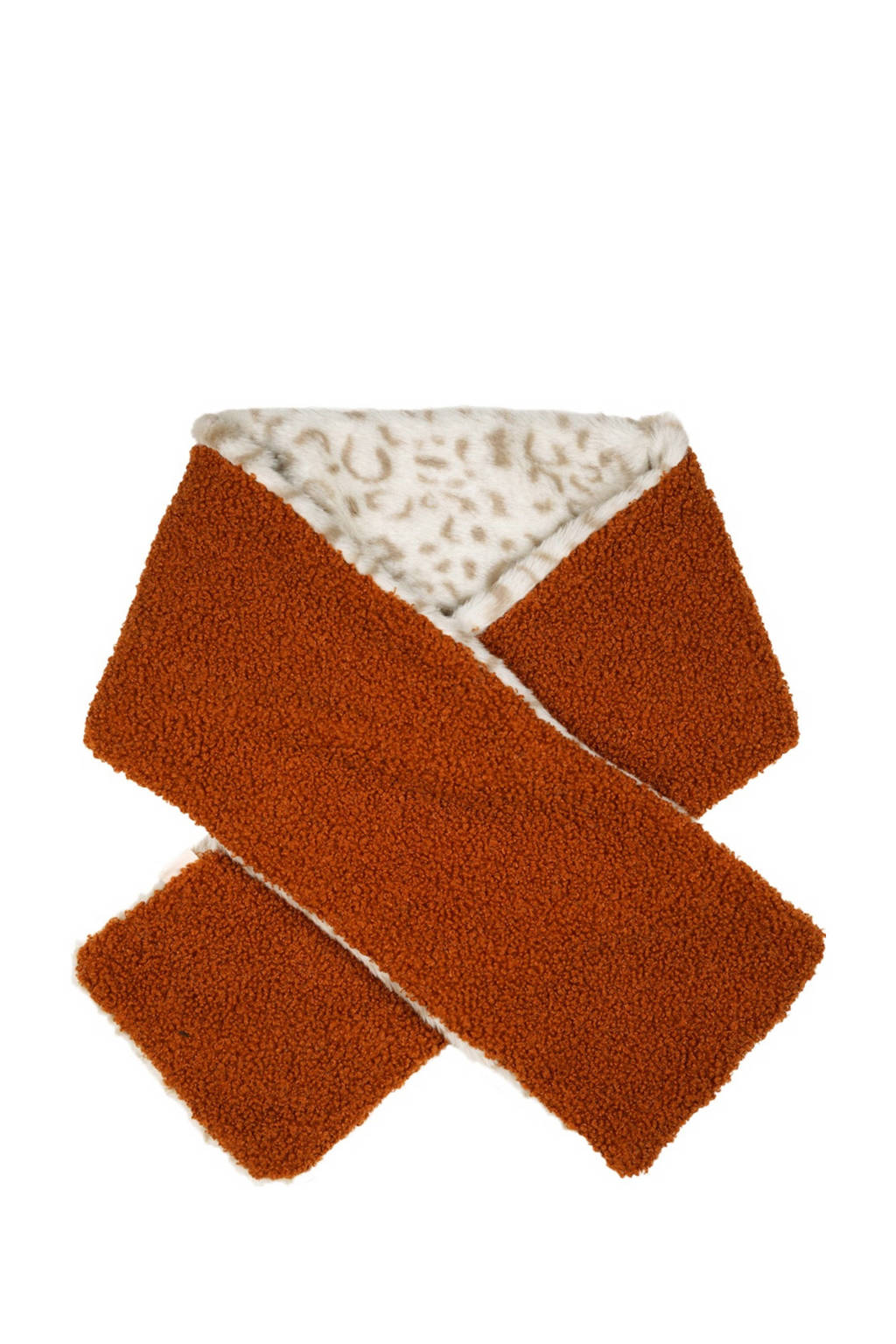 Moodstreet reversible sjaal roestbruin/offwhite